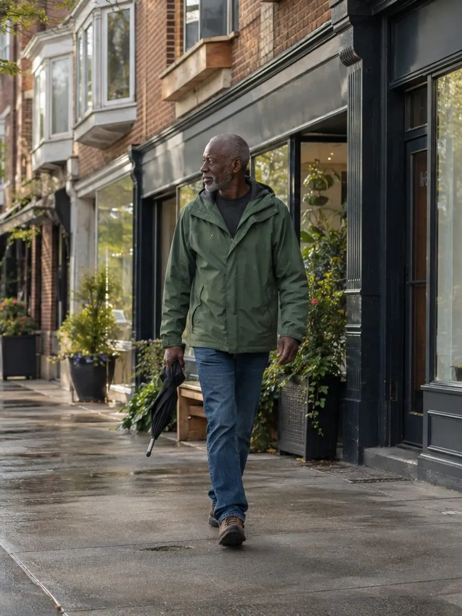 A visitor walking east along Bloor Street near the Humber
